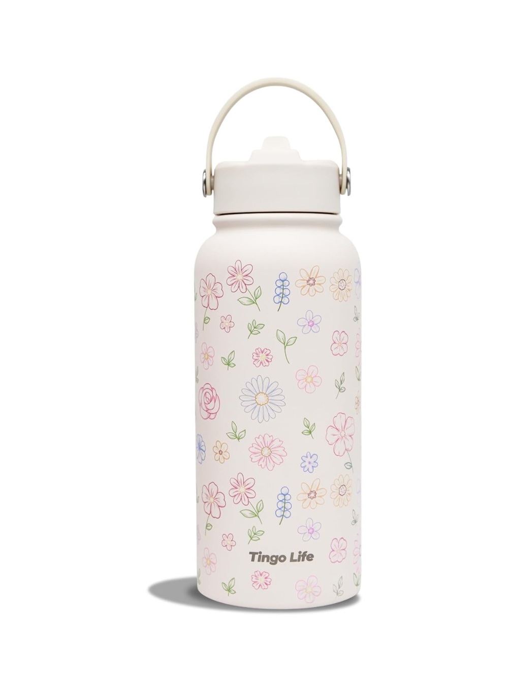 Tingo Life Floral Stainless Water Bottle - 2 Lids